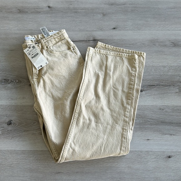 Zara Z1975 High Rise Straight Jeans Sand 4 NWT - Picture 11 of 11
